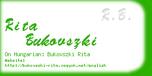rita bukovszki business card